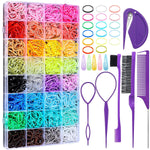 Hair Accessories for Girl, 1543 Pcs Elastic Hair Rubber Bands Set 20 Colors Elastic Hair Ties with Organizer Box Cotton Baby Hair Ties, Hair Tail Tools, Rat Tail Comb, Butterfly Hair Clips