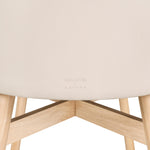 babyletto x GATHRE Capsule Bassinet in Vegan Ivory Leather, Wipeable & Water Resistant