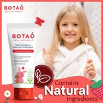 Botao Kids Natural Strawberry Flavored Anticavity Fluoride Toothpaste Maximum Cavity Protection Cleans Children’s Teeth Protects Gums Chamomile Aloe Vera Calendula Xylitol for Ages 2 and Up