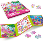 Lumikidz Magnetic Unicorn Mermaid Princess Puzzle for Girls Ages 3-6, 20 Piece Travel Magnetic Puzzle for Toddlers, Car Airplane Road Trip Activity Toy