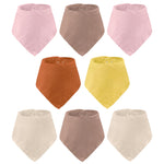 LILY O LAUREL Muslin baby bandana bibs for drooling and teething, 100% cotton, Baby bibs for boys and girls, Muslin Bibs, Drool Bibs – Pack of 8