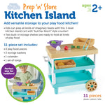 Learning Resources New Sprouts Prep ‘n’ Store Kitchen Island - Pretend Play Kitchen for Toddlers, Food Toys, Imaginative Role Play and Social Skills, Grocery Playset, Gifts for Boys and Girls