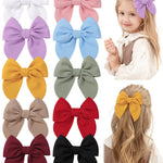 doboi 10PCS Baby Girls Hair Clips Bows Waffle Fable Hair Bows for Girls Hair Accessories for Baby Toddlers Kids 4.5 Inches