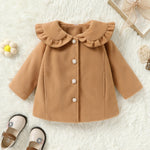 JEELLIGULAR Toddler Baby Girl Coats Kids Cloak Button Warm Thick Jacket Clothes Baby Fall Winter Outwear Clothes Set(Khaki#1,3-6 Months)