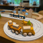 PlanToys® Cargo Train Wooden Montessori Vehicle Toy | Early Movement, Imagination and Practical Life Exploration | Eco Friendly Train Set with Cargo Blocks for Meaningful Play