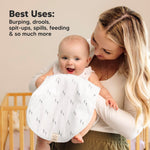 KeaBabies 4-Pack Baby Burp Cloths Baby Girl, Boy - Organic Cotton Burp Cloth, Extra Large, Absorbent, Soft Burping Cloths & Bibs Set for Babies, Newborn Burp Clothes, Thick Burp Rags (Nordic)