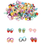 100pcs Mix Colors Girl's Elastic Hair Ties Soft Rubber Bands Hair Bands Holders Pigtails Hair Accessories for Girls Infants Toddlers Kids Teens and Children 100A
