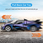 Guarsiliymi 1:36 Collectible Project EVO Model Cars, Die-cast Toy Cars with Light and Sound, Alloy Pull Back Car for Kids Adults Birthday Gift (Purple)