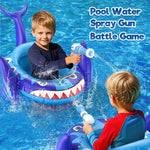 Shark Kids Pool Floats with Water Gun, Toddler Inflatable Pool Toys Gift for Kids 3-8 Years Old, Summer Outdoor Water, Beach, Swimming Pool Toys for Boys and Girls