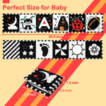 URMYWO Black and White Baby Toys, Tummy Time High Contrast Newborn Toys 0-3 Months, Soft Baby Book, Visual Stimulation Montessori Sensory Infant Toys 0-6-12 Months, Shower Gift, Stocking Stuffers