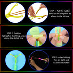 OceanWings LED Flying Set with Whistle, 25 Slingshot+25 Glow Helicopter, Flying Toy Outdoor Toy Glow in The Dark Party Supplies Party Favors Bulk for Kids 8-12,4-8 Outdoor Game Easter Basket Stuffer