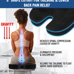 Everlasting Comfort Memory Foam Seat Cushions for Office Chairs - Sciatica & Tailbone Pain Relief Cushion - Car Seat & Office Chair Cushion - Ergonomic Office Desk Accessories for Comfort