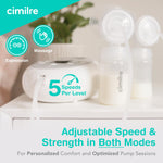 Cimilre S6+ Adjustable Rechargeable Breast Pump, Customizable Pump Sessions with Multiple Cycle Speeds & Hospital Strength Suction Levels, Double Electric Breast Pump