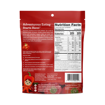 Fresh Bellies Vegan Healthy Snacks for Kids and Toddlers, Kid Snacks with No Added Sugar, Gluten Free Snacks, Freeze Dried Baby Snacks 12m+, Paleo Friendly, Non GMO, Kosher, Pepperlicious, 1 pack