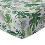 Little Unicorn Premium Crib Sheet | Breathable & Super-Soft Muslin Fabric (Tropical Leaf)