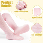 ZERULETS Baby Girl Tights Non Slip Skid Cable Knit Leggings Stockings Cotton Thick Warm Pantyhose for Toddler 3 Pack（White, 4-6y