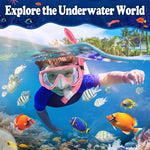 Kids Snorkel Set for Age 4-14 - Dry Top Snorkeling Gear for Kids Junior & Youth - Childs Diving Mask with Big Eyes for Boys Girls - Anti-Fog Snorkeling Mask and Snorkel Set