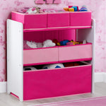 Delta Children Design and Store 6 Bin Toy Organizer, White/Pink