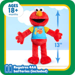 Just Play Sesame Street 13-inch Sing-Along Plush Elmo with Lights and Sounds, Super-Soft and Huggable, Kids Toys for Ages 18 Month