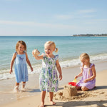 PATPAT Girls Summer Dress Set – Butterfly Floral Print, Light Blue Strap Dress & Lavender Ruffle Sundress, Soft Breathable Clothes for Play & Events, 4–5T