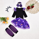 Baby Girl Halloween Costumes My 1st Halloween Outfits Romper+ Tutu Skirt+ Striated Leg Warmer+ Bunny Headband Outfit Set