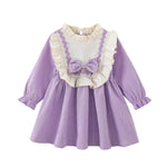 Kucnuzki 18 Months Girl Clothes Toddler Fall Dress Cute Long Sleeve Casual Ruffle Dress Baby Winter Outfit Baby Girl Clothes 12-18 Months