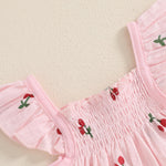 Mubineo Baby Girl Summer Clothes Cute Ruffle Tops Dress Shorts Outfits Set Infant Toddler Shrit Bloomers Princess Outfit (Pink, 6-12 Months)