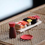 PlanToys® Wooden Pretend Play Food Sushi Kit for Kids | Kitchen Toy Includes Sushi Rolls, Nigiri, Soy Sauce Bottle & Serving Tray | Montessori Kitchen Role Play Toy for Toddlers