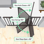 Ingenuity Decorative Panel Tall Baby Gate & Dog Gate, 28"-42" Wide, 30" Tall, Hardware or Pressure Mounted, Install on Top or Bottom of Stairs, Banister, or Doorway - Espresso