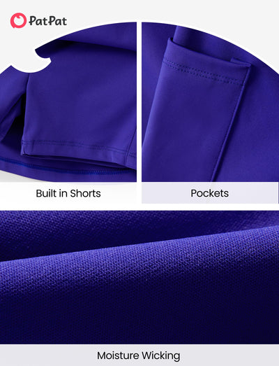 PATPAT Girls Skirt Sets Size 7-8 Years, Purple Crop Tank Tops and Elastic Waisted Skorts 2 Piece Outfits, Girls Workout Outfits, Activewear Athletic Sets Summer Clothes