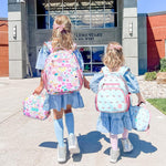 mibasies Kids Backpack for Girls: Girls Backpack 5-8 - Kindergarten Elementary School Bookbag for Girl - Flower Pink