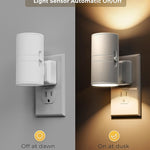 L LOHAS LED Night Light Plug in, Night Lights Plug into Wall, Light Sensor, 0-100LM, Soft White 3000K, Dimmable Night Light, Modern Nightlight for Hallway Bedroom Stairway, 2 Pack