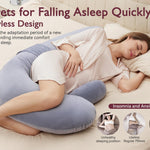 Momcozy Pregnancy Pillow, Original F Shaped Maternity Pillow for Pregnant Women with Adjustable Wedge Pillow, Full Body Support Pregnancy Pillows for Side Sleeping with Velvet Cover, Grey
