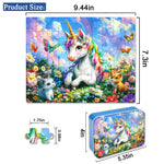 LELEMON Unicorn Puzzles for Kids Ages 4-8,60 Pieces Raibow Unicorns Cats Butterfly Jigsaw Puzzles in a Metal Box,Cute Raibow Unicornss Learning Educational Puzzles for Boys Girls