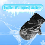 YMYDYFC Toddler Mittens Baby Waterproof Gloves Toddler Snow Gloves Kids Winter Mitten For Boy Girl Kids Ski Mitten Black Dinosaur & Navy Dinosaur S(1-2 Years)