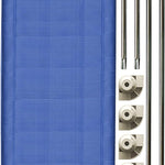 Acrimet Nap Cot for Kids, Portable Toddler Child Bed, Stackable, 52" L (Stainless Steel Tubes) (Blue Breathable Mesh Fabric - Gray Feet) (1 Pack)