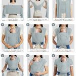 Yolay Baby Wrap Carrier Easy to Wear Soft Baby Carrier Sling Hands Free Adjustable Baby Carrier for Newborn to Toddler Upto 50 lbs, Light Grey