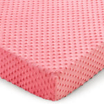 Entisn Pack N Play Sheets Fitted, 26 x 38 Inch Minky Dot Mini Crib Sheet for Boys and Girls, Soft and Warm Fleece Nursery Bedding for Most Mini Crib Mattresses (Light Grey)