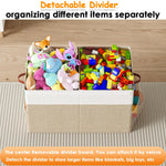 Fineonly Large Toy Storage Box with Lid Upgraded Toy Storage Chest Organizer with Divider Foldable Toy Bin for Kids Boys Girls Playroom Nursery Bedroom (25"x13"x16")