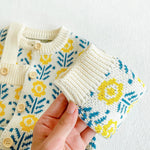 Simplee kids Baby Sweater Cardigan Jacquard Cable-Knit Spring Coat Long Sleeve Cardigan for Baby Girl 12-18 Monthes