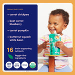 Cerebelly Organic Baby Food Pouches, Hearty Veggie Purees, 16 Nutrients, No Added Sugar, Non-GMO, Toddler Snacks, 4 Flavors, 4oz, 8 Pack