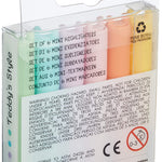 Legami Teddy’s Style Set of 6 Mini Highlighters, 1 x 7.5 cm, Yellow, Peach, Pink, Lilac, Light Blue, Light Green, for Precision Highlighting and Underlining