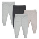 Gerber Baby Boys 4-Pack Pants Infant-and-Toddler-Bloomers, Gray Heather/Black, 6-9 Months US