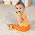 Bright Starts Soother Pals Easy-Grasp Teether Toys, 2-Pack Lion and Elephant Characters, BPA Free, Unisex, Ages Newborn +