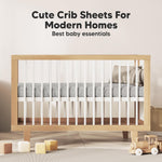 KeaBabies 2-Pack Organic Crib Sheets for Boys, Girls - 52x28 Fitted Crib Mattress Sheet Neutral, Breathable Jersey Cotton Cover for Baby Bed, Toddler Mattress, Soft & Cute Prints (Nordic)