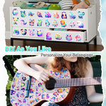 100 Pcs Cute Rainbow Animal Stickers Pack for Kids Girls Teens, Kawaii Waterproof Vinyl Decals,Cartoon Starry Animal Sticker for Water Bottle,Laptop,Luggage,Skateboard,Teaching Rewards,Party Favors