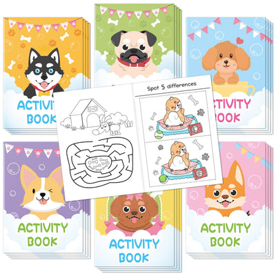 Summer Activity Books for Kids - 24Pcs Coloring Fruits Books Set Bulk Summer Tropical Search Mazes Word Scramble Games Mini Books for Party Goodie Bags Stuffers School Classroom Favors