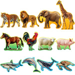BenBen Puzzles for Toddlers 2-4,12 Animal Puzzles, 3 Levels Step-by-Step Color-Coded Jigsaw Puzzles, 48 Pieces Total, Educational Montessori Toys for Preschool Girls Boys