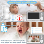 Baby Monitor with Camera and Audio, 4.3'' Video Baby Monitor No WiFi with 1000ft Long Range and 30-Hour Battery, Remote Pan-Tilt-Zoom, Night Vision, ECO Mode, 2-Way Talk