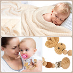 Best Baby Gift Set for Newborn Boys&Girls-Gender Neutral Baby Shower Gifts with Baby Pacifiers,Handprint&Footprint Keepsake Frame,Knitted Blanket,Rattle,Socks&Pacifier Clip–Deluxe Gift Box
